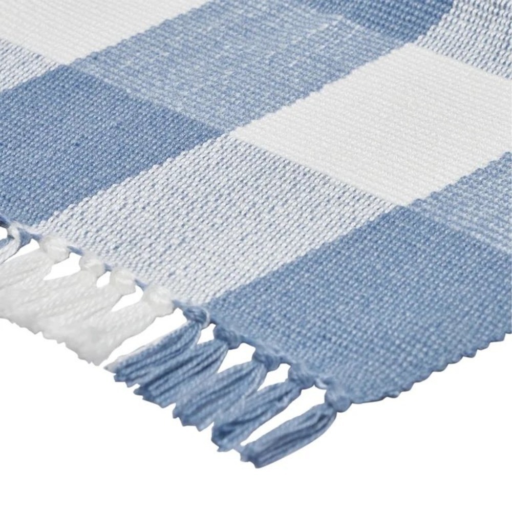 My Texas House Blue & White Gingham Fringe Layering Rug, Easter 2026 - Picture 5 of 7